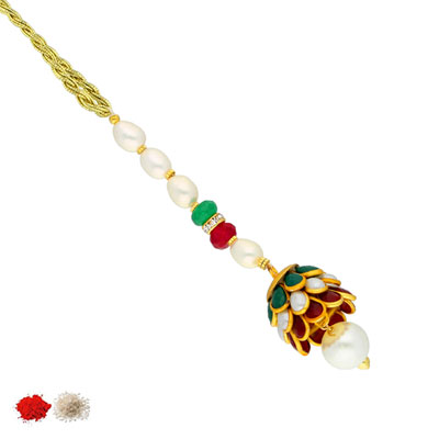 "DESIGNER LUMBA FOR BHABHI - JPJUN-18-368-CODE-013 (Single Rakhi) - Click here to View more details about this Product